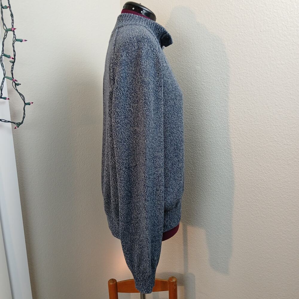 Mutual Weave Button Collar Pullover Sweater Mens XXL cotton blue marl knit cozy - Picture 4 of 11
